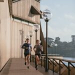 two people jogging on the Broadwalk